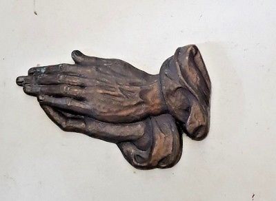 Bronze-Schmuck-betende-Hände-20x13cm-Garten-Grab-Deko